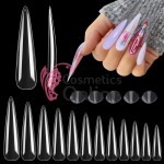 Tipsuri 240 bucati Soft Gel Tips Transparente din gel Cod TPS100CC Migdala Lungi